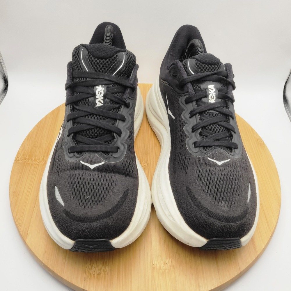 Hoka Bondi 9 Womens 9.5 2E Extra Wide Running Shoes Black White 1162016 BWHT - Picture 2 of 10